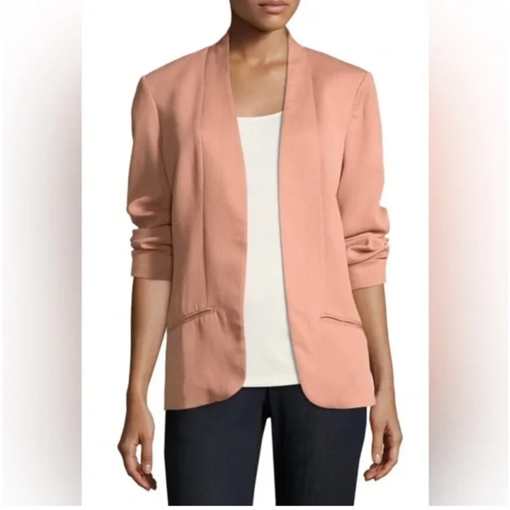Eileen Fisher Dusty Rose Corded Tencel® Simple Open Front Blazer